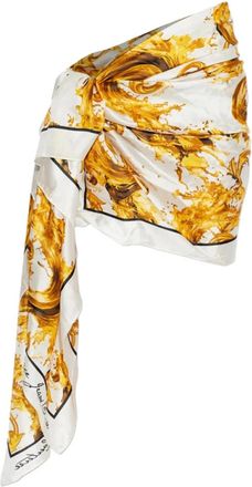 Versace Jeans Couture Silky Scarves, female, Multicolor, Size: ONE SIZE Print-border Sarong