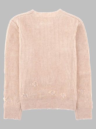 Maison Margiela Distressed Wool Knit Sweater - Beige