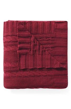 VCNY Home Dublin Cable Knit Throw Blanket in Red at Nordstrom Rack