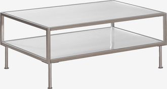 Sklum Mesa De Centro Rectangular 90x60 Cm En Acero Y Cristal Paoline Sklum