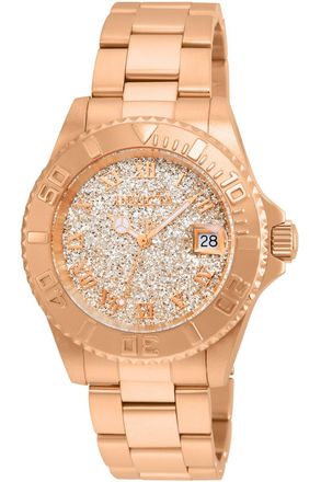 Invicta Angel 22708 Dameshorloge - Quartz Uurwerk - Roestvrij Staal met Roze Gouden Wijzerplaat - 40 mm