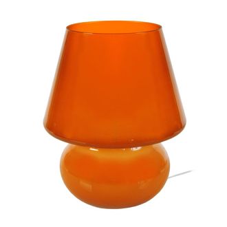 Tosel L&aacute;mpara de mesavidrio Alt.37cm oro viejo Pantalla: orange