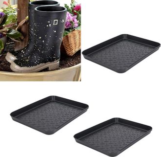 OEM Bandeja Multifuncional Para Botas, Juego De 3 Bandejas Negras Resistentes A La Intemperie Para Zapatos, Alfombrilla Para Alimentar Mascotas, Apta Para
