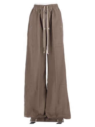 Rick Owens Charcoal Textured Drawstring Wide-Leg Pants