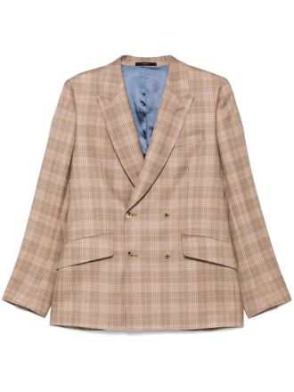 Paul Smith checked double-breasted blazer - Brown