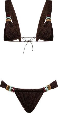 Oséree Bikini Lumière con anelli - Marrone