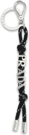 Prada Keyrings, male, Black, Size: ONE SIZE Polyamide Keychain with Secure Clip