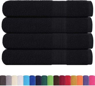 vidaXL Toallas De Sauna 4 Uds 100% Algod&oacute;n Negro 80x200 Cm 360 Gsm Vidaxl