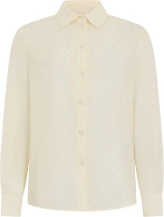 Gucci Licht hemd met monogram - Dames - Overhemden - Beige - XL - Overhemden