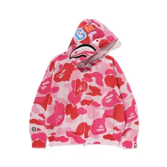 A Bathing Ape Zip-throughs, male, Multicolor, Size: L Abc Camo Crochet Full Zip Hoodie