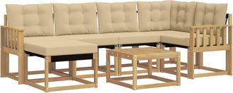vidaXL Conjunto De Sof&aacute;s De Exterior 7 Uds. Y Beige Vidaxl