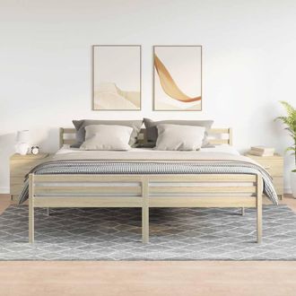 Berkfield Home Durable Bedside Cabinets 2 pcs with 2 Drawers Sonoma Oak 40x36x50 cm in Light Beige | Size: 40 x 36 x 50 cm