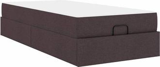 vidaXL Vidaxl - Estructura De Cama Con Colch&oacute;n Marr&oacute;n Oscuro 100 X 200 Cm Tela