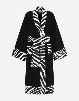 Dolce & Gabbana Cotton Terry Bathrobe - Belted Bathrobes Multicolor Xxl