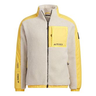 adidas National Geographic High-Pile Fleece Jackets Asia Sizing Beige Yellow IL8985