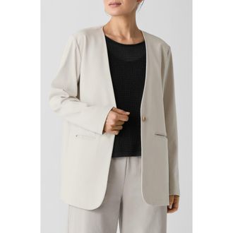 Eileen Fisher V-Neck Ponte Longline Jacket in Chalk at Nordstrom Rack, Size Xx-Small