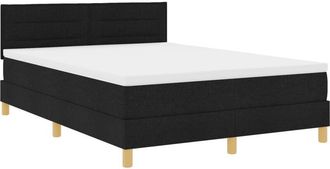 vidaXL Box Spring Bed with Mattress Black 140 x 200 cm Fabric vidaXL