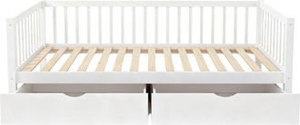 Muemue Cama Evolutiva + 2 Cajones Madera Blanca 90x190cm