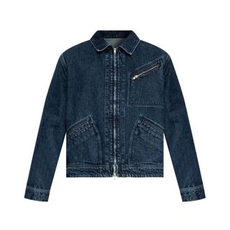 Kenzo Signature Genderless Utility Jacket - Heren - Spijkerjassen - Blauw - L - Katoen - Jassen