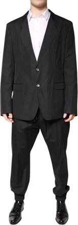 Dolce & Gabbana Mens Black Cotton Single Breasted 2 Piece Suit