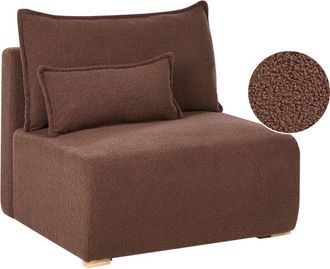 Beliani Sill&oacute;n Modular De Boucl&eacute; M&oacute;dulo 1 Asiento Respaldo Abatible Sill&oacute;n Cama Con Almacenaje Marr&oacute;n Nerbo
