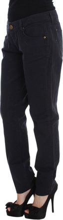 Ermanno Scervino Womens Blue Cotton Blend Casual Fit Pants