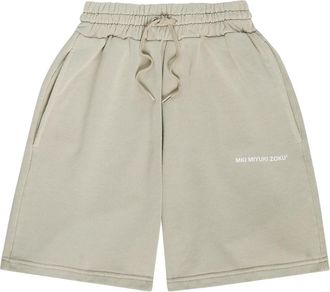 Mki Miyuki Zoku Uniform Logo-print Cotton-blend Shorts - Dark Grey - Xxl