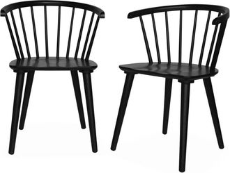 Sweeek Silla de bar de madera, set de 2, negro