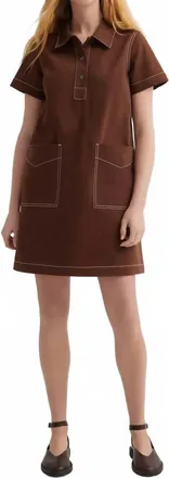 Kowtow Foundation Mini Dress In Brown Denim