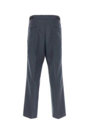 Prada Mens Blue Mohair Blend Pant Aviazione Exterior: Silk Pantaloni