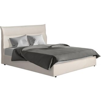 Habitat et Jardin Letto in velluto Isola con contenitore - 160 x 200 cm - Beige
