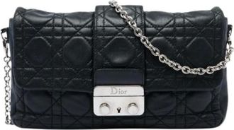 Dior Pre-owned Quilted Lambskin Crossbody Bag - Dames - Pre-owned - Zwart - Maat: ONE Size Leer