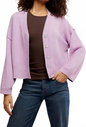 Free People Womens Cool Of The Night Cardigan In Purple