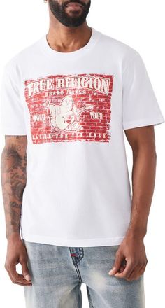 True Religion Brick Buddha Cotton Graphic T-Shirt in Optic White at Nordstrom, Size Xxx-Large