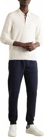 Orlebar Brown Ebro Stripe Merino Polo Shirt In White Sand