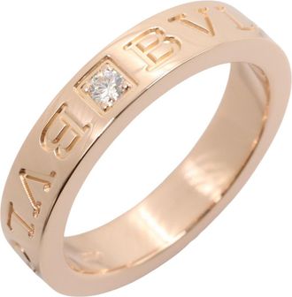 Bulgari Gold Clear Pink Gold (18K) Band Ring (Pre-Owned)