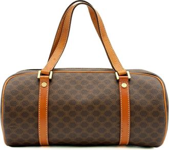 Celine Macadam Brown Camel Pvc Leather Boston Bag (Pre-Owned)