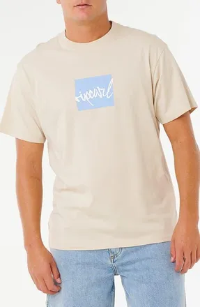 Rip Curl Rip Script Icon Organic Cotton Graphic T-Shirt in Vintage White at Nordstrom, Size X-Large
