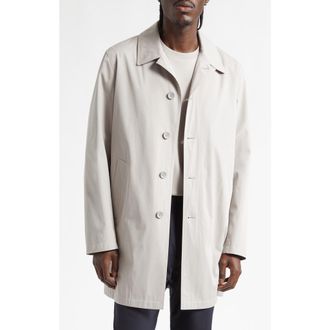 Herno Dean Single Breasted Water Resistant Cotton Gabardine Trench Coat in 9403 Pearl Gray at Nordstrom, Size 44 Us
