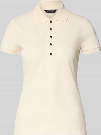 Lauren Ralph Lauren Slim Fit Poloshirt mit Knopfleiste Modell KIEWICK in Beige, Gr&ouml;&szlig;e XXL