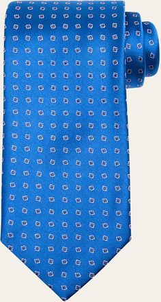 Charvet Mens Micro-Geometric Jacquard Silk Tie