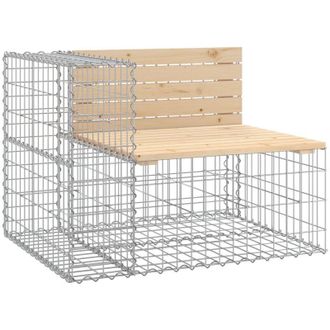 vidaXL Vidaxl - Banco De Jard&iacute;n Dise&ntilde;o Gaviones Madera Maciza Pino 92x71x65,5cm