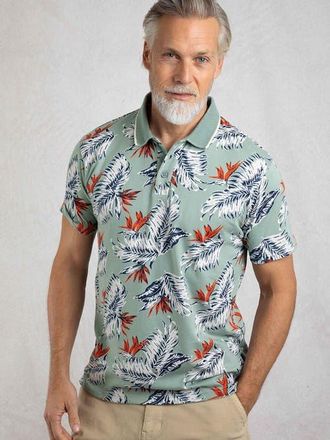 Weird Fish Sarat Printed Polo in Mineral Blue at Nordstrom, Size Xxx-Large