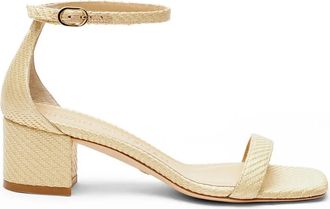 Stuart Weitzman Simplecurve 50 Sandal - Dames - Sandalen met hakken - Beige - 37 EU - Schoenen
