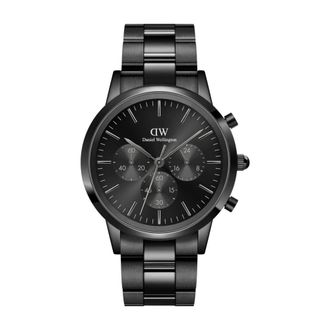 Daniel Wellington Accessoires, Heren, Zwart, ONE Size, Iconic Chronograph Link