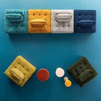 Kare Design M&oacute;dulo de sof&aacute; azul de tela 106 cm