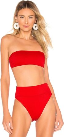 Beach Riot Kelsey Bikini Top Womens Red Stretch Removable Straps Beach JZZ792