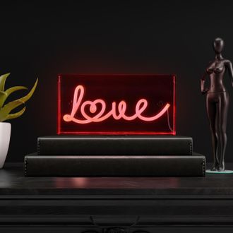 Jonathan Y Designs Love 11.88 X 5.88 Contemporary Glam Acrylic Box USB Operated LED Neon Light
