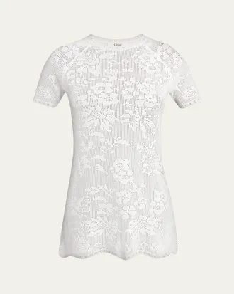 Chlo&eacute; Cotton Pointelle Mini Dress