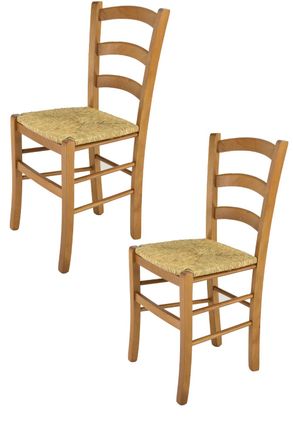 Tommychairs Tommychairs 2 Sillas Venice En Haya Roble Y Asiento En Paja